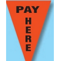 60' Stock Pre-Printed Message Pennant String -Pay Here